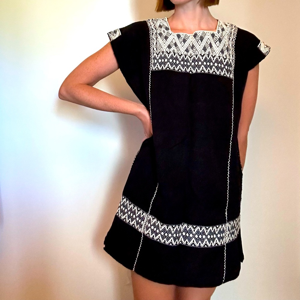 New Mexican Hand-stitched Mini Dress Tunic